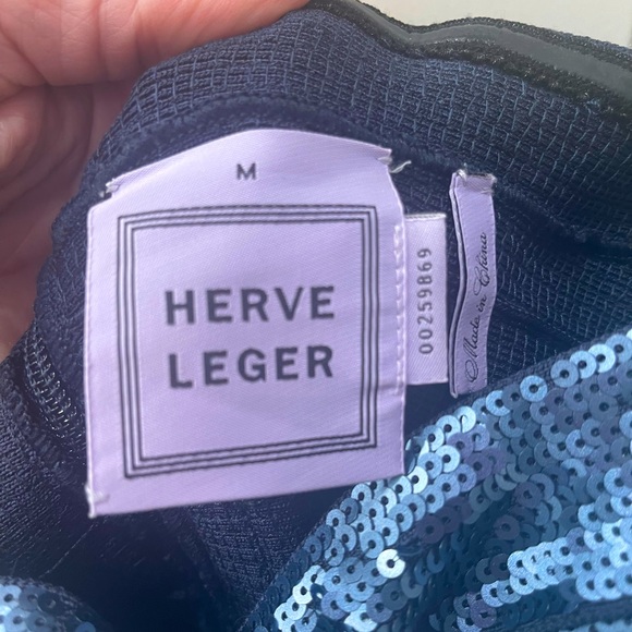 Never worn Herve Leger Navy Blue Sequin dress - Picture 5 of 6